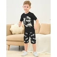 thumbnail image 4 of Little Boys Glow in the Dark Pajamas Dinosaurs Short Pjs 100% Cotton Toddler 2 Piece Sleepwear Kids T-Rex Shirt Dino Clothes Set 6T, 4 of 7