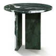thumbnail image 2 of JERFIT 45cm Green Marble Coffee Table with Metal Base, Small Round End Table for Living Room, Natural Stone Accent Table, Luxury Home Decor, 2 of 9