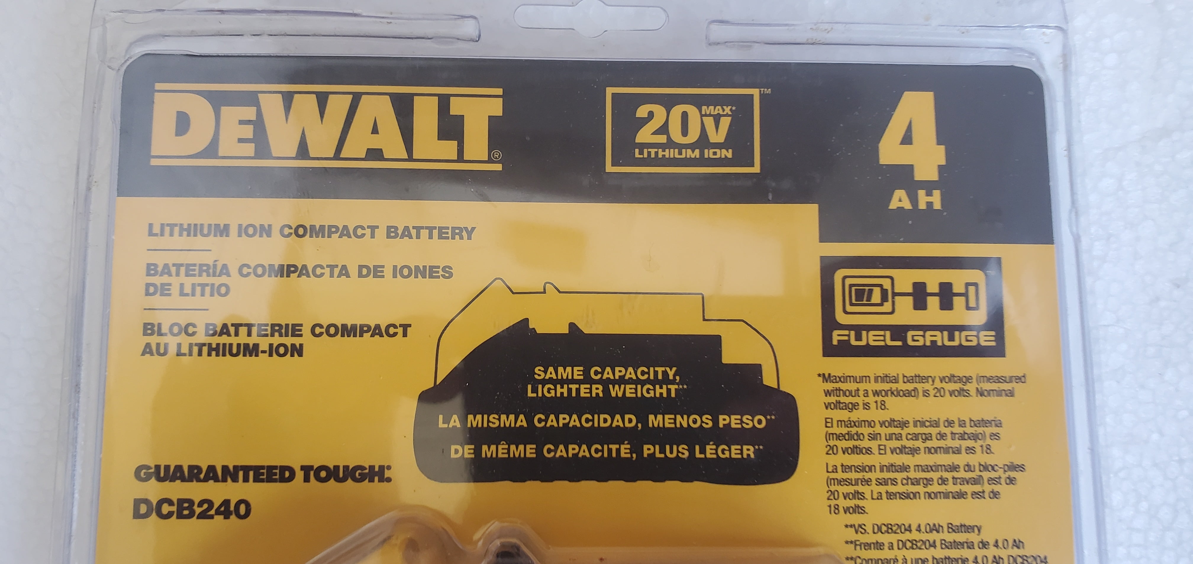 Dewalt-DCB240 20V MAX 4Ah Compact Lithium Ion Battery 