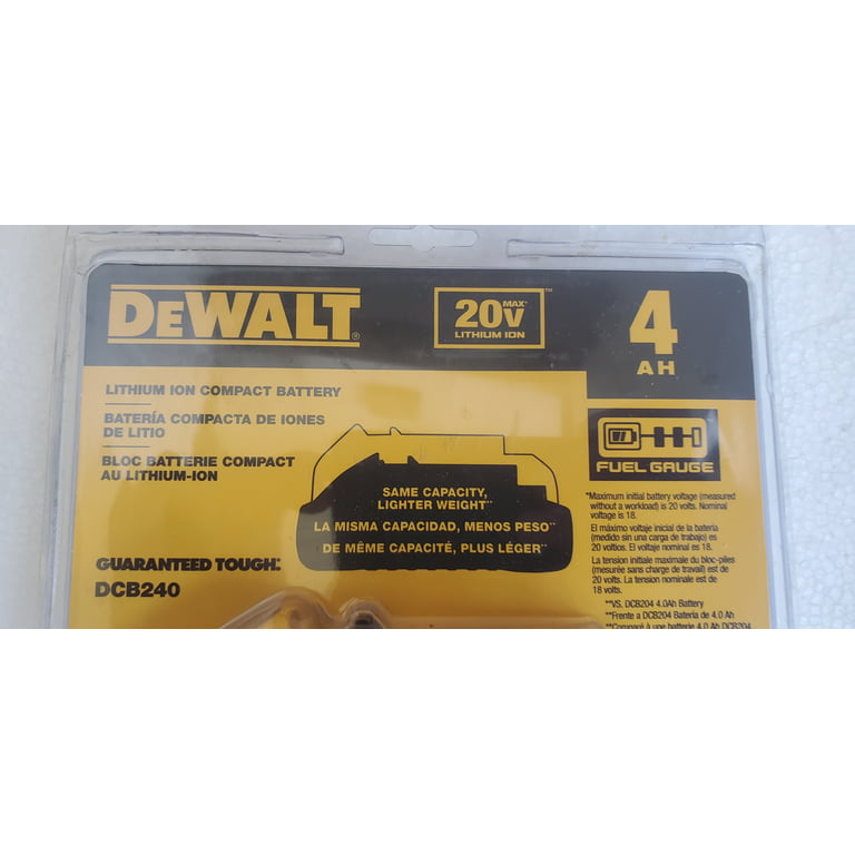 DeWalt 20V MAX* Compact 4Ah Battery Starter Kit DCB240C
