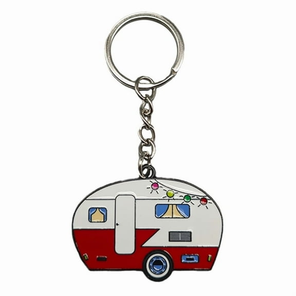 Yiran Trailer RV Keychain, Red, 1 Pack
