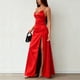 thumbnail image 5 of TaTaai Women‘s Satin Slip Dress, Spaghetti Strap V-Neck Backless Slit Midi Dress, Tie Side Slit Evening Gown, Wedding Guest Party Dress Gift, 5 of 7