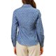 thumbnail image 3 of Camisa de mezclilla de mujer con cuello puntiagudo, manga larga, botones y bolsillos en el pecho, talla S, azul claro, 3 of 7