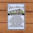 thumbnail image 2 of Hillbilly 10 Commandments Sign Funny Metal Religious Christian Tin Wall Art Country Home Decor, 2 of 4