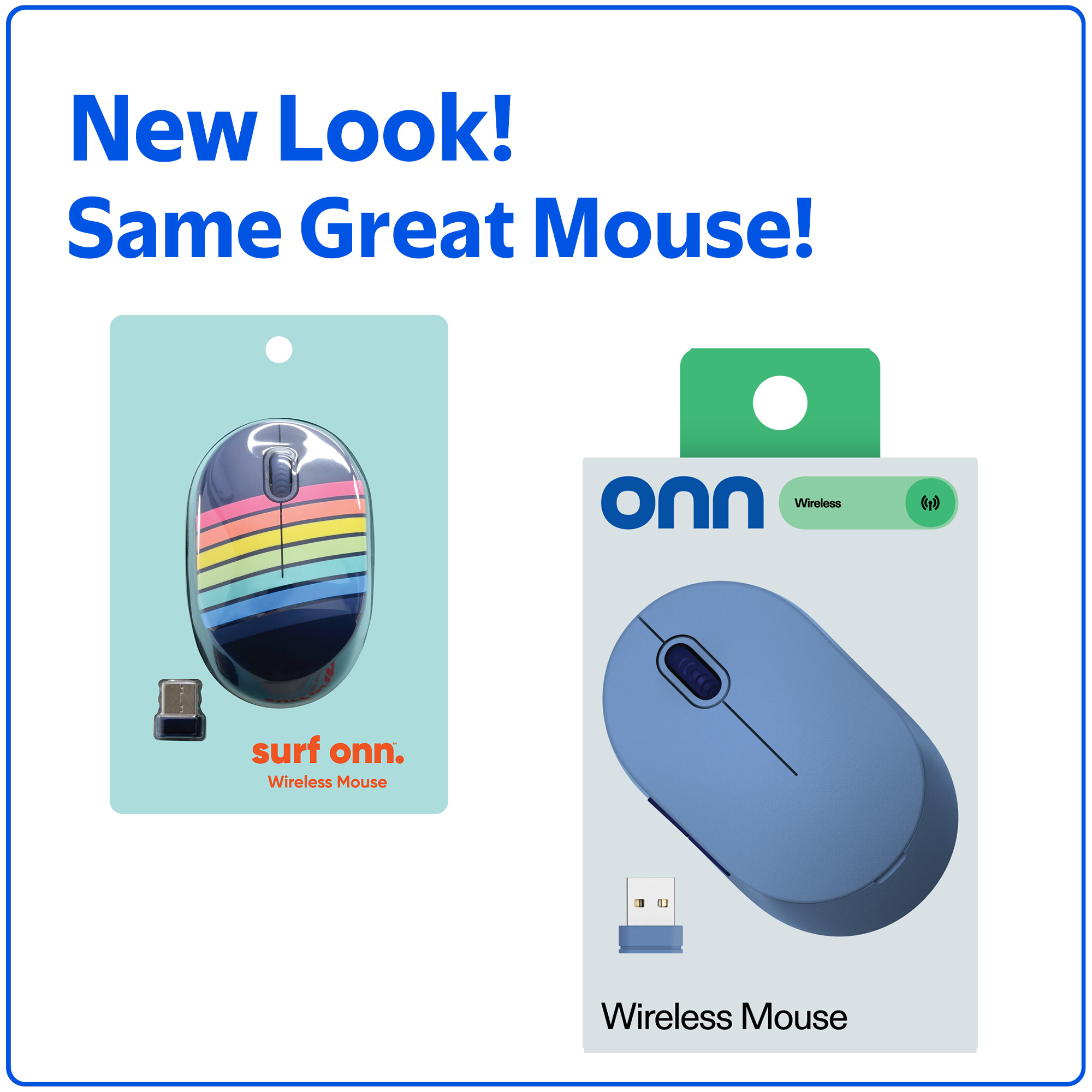 onn. Wireless Mouse with 5 Buttons and Scroll Wheel, Blue photo 3