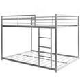 thumbnail image 3 of JINS & VICO Full Over Full Metal Bunk Bed, Heavy Duty Low Bunk Bed with Safety Guard Rails and Ladder (Black), 3 of 7
