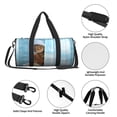 thumbnail image 6 of Xecao Funny Cat Taking a Bath print Round Travel Duffel Bag is a foldable gym bag with an inner pocket, perfect for travel sports, 6 of 8