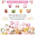 thumbnail image 2 of 100Pcs Animal Cabochons Flatback Resin Charms Kawaii Colorful Assorted Opaque Cartoon Bear Rabbit 3D Flat Back Embellishments Accessories for Jewelry Nail Hair Clips Phone Cases DIY Crafts, 2 of 7