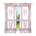 thumbnail image 6 of Yayeee Window Curtains Light Filtering 63"x42" Grommet Panel Pair Home Living Room Decor, Hand Drawn Hearts, 6 of 7