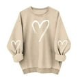thumbnail image 2 of AUNVITO Women's Valentine's Day Sweatshirt Long Sleeve Round Neck with Heart-Shaped Print Casual and Fashionable Style, 2 of 6