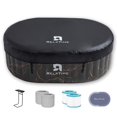 thumbnail image 1 of RELXTIME Inflatable Hot Tub Oval 2 Person Outdoor Portable Spa with Drink Tray, LED Light,Black, 1 of 6