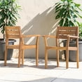 thumbnail image 2 of Tcbosik Set of 2 Outdoor Chairs, Patio Dining Chair, Wood Armchair for Garden, Deck, Lawn, Porch, Backyard, Teak, 2 of 11