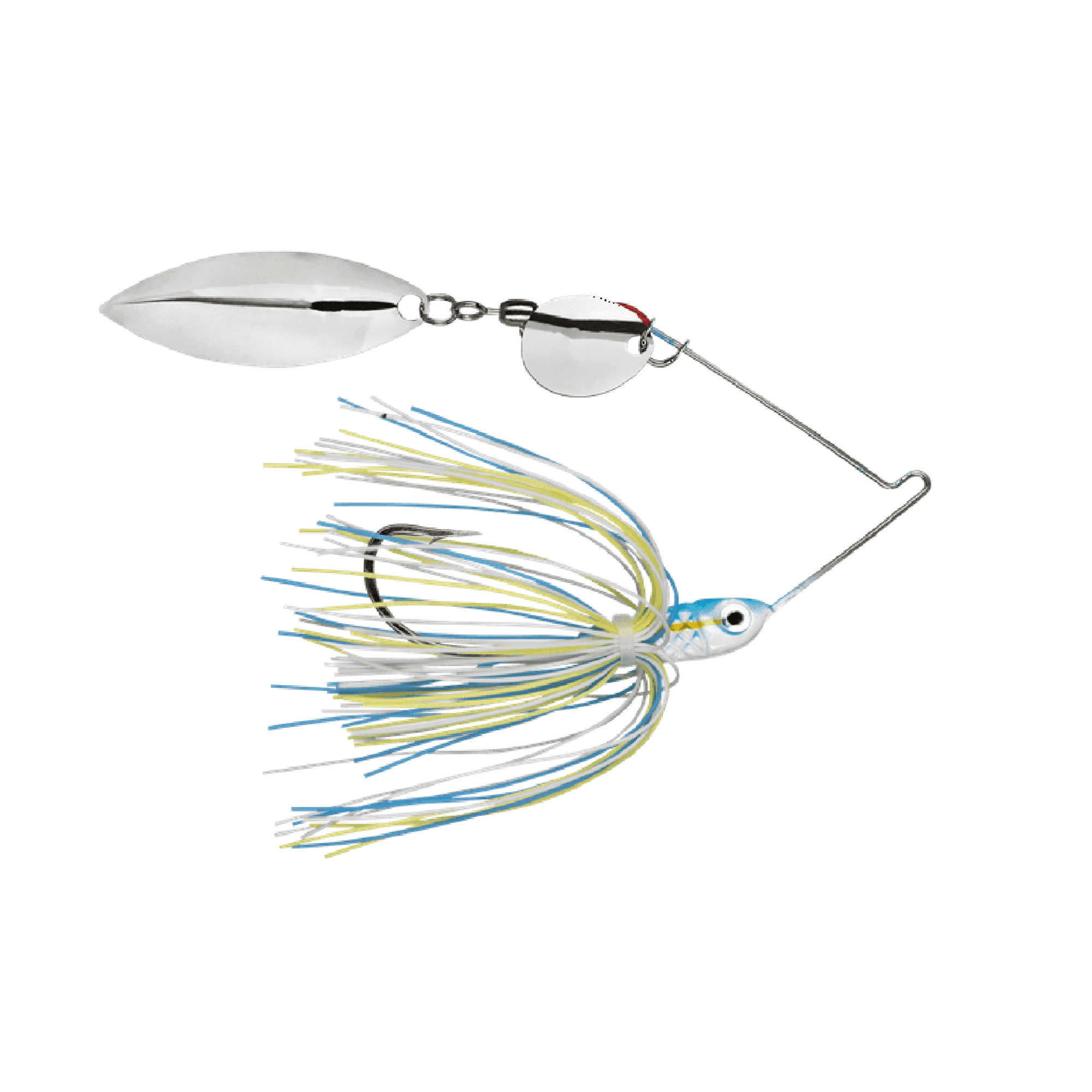 Promo Spinnerbait Lure 1/4 oz Colorado Willow White Blue Yellow