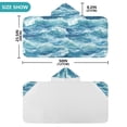 thumbnail image 4 of Yayeee Kids Hooded Towel with Hand Pockets Beach Soft Absorbent Bath Wrap 50 x 23.5 inch, Green Watercolor Ocean Waves, 4 of 5