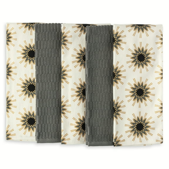 Thyme & Table Starburst Kitchen Towel Set, 5-Pack, 16 x 28 Inches
