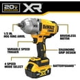 thumbnail image 6 of DEWALT 20V MAX XR 1/2" High Torque Impact Wrench with Hog Ring Anvil Kit (DCF900P1), 6 of 9