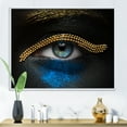 thumbnail image 2 of Girl Eyes With Gold Chain and Blue Pigment 40 in x 30 in Framed Painting Canvas Art Print, by Designart, 2 of 5
