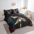 thumbnail image 2 of Homewish Black Skeleton Bride Twin Bedding for Kids, Teal Vintage Romantic Rose Bedding Comforter Set, Black Reversible, 7 Pieces, 2 of 7
