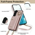 thumbnail image 5 of Phone Case for Samsung Galaxy S22 Plus S22+ 5G Wallet Cover with Screen Protector and Ring Stand Credit Card Holder Slot Crossbody Strap Cell S22+5G S22plus 22S + S 22 22+ Women Girl Rose gold, 5 of 13