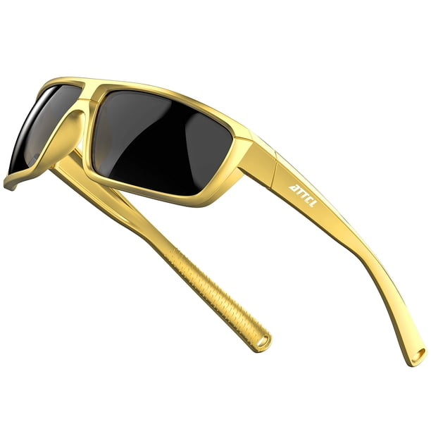 Gafas de sol ATTCL Polarizadas Modelo 5001 para Hombre - Dorado y Negro