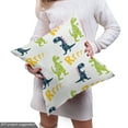 thumbnail image 4 of Ambesonne Dinosaur Fabric by the Yard Upholstery, Happy Cartoon Dino, 1 Yard, Multicolor, 4 of 4