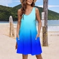 thumbnail image 2 of Vestido de Verano para las Mujeres de Moda Impresión de Bolsillo sin Mangas Cuello en V, Vestido Casual para la Playa Y el Uso Diario, 2 of 9
