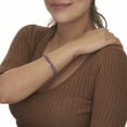thumbnail image 3 of PalmBeach Jewelry Genuine Purple Amethyst Silvertone Heart Charm Bangle, 7.5 Inches, 3 of 4