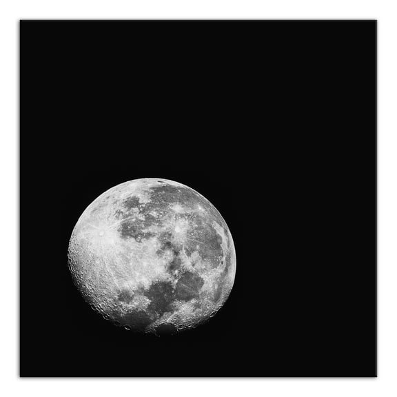 Creative Products Black and White Moonrise 36x36 Canvas Wall Art