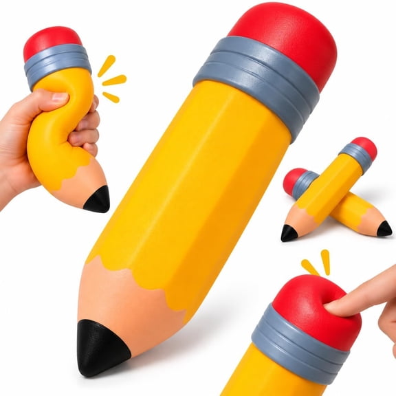 Realistic Pencil Squishy, Slow Rising Soft TPR Sensory Squeeze Toy for Kids and Adults, Desktop Stress Relief Fidget Toy with Gift Box