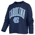 thumbnail image 2 of Women's Pressbox Navy North Carolina Tar Heels Motley Boxy Waist-Length Long Sleeve T-Shirt, 2 of 3