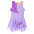 thumbnail image 2 of YONGHS Kids Girls Sleeveless Figure Ice Skating Dress Gymnastic Dance Leotard A Purple 12, 2 of 7