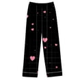 thumbnail image 6 of CZHJS Valentine's Day Womens Pajamas Long Sleeve Party Holiday Loungewear Pj Sets Matching Outfits Pajama Wide Leg Pants and Button Down Collared Shirts Sets2 Piece Plus Size, 6 of 7