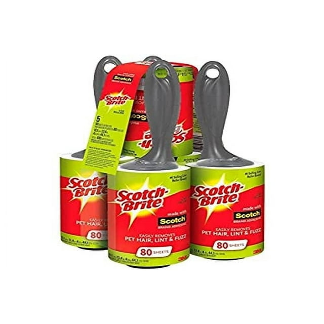 Roller Lint Roller Scotch Brite, 80 hojas, 5 paquetes