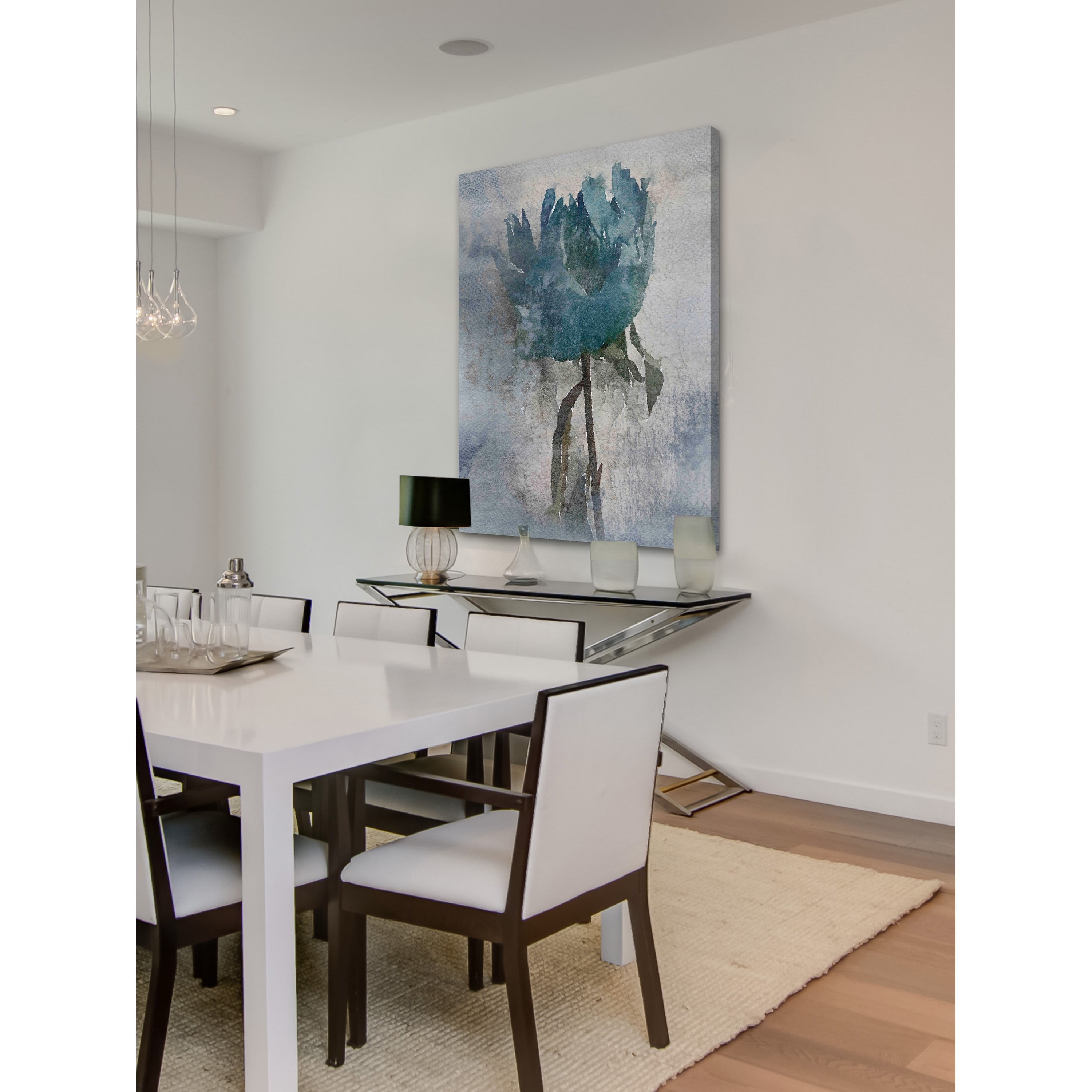 "Midnight Blue 5" Painting Print on Wrapped Canvas