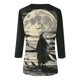 thumbnail image 5 of Camisa para mujer, moda informal, manga raglán, cuello redondo, manga 3/4, suelta, camiseta estampada de Halloween, top para mujer, 5 of 7