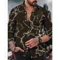 thumbnail image 1 of Camisas de manga larga de otoño para hombre con estampado de rayos Camisa de manga larga Tops casuales para hombre Ropa de calle de un solo pecho para hombre, 1 of 6