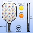thumbnail image 4 of Pickleball Paddles Set,Pioneer Flower Floral Print Pattern Fiberglass Surface Pickleball Racket Set with 2 Indoor Outdoor Pickleball Balls and Pickleball Bag,Pickle-ball Equipment, 4 of 6