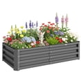 thumbnail image 1 of Outsunny 4' x 2' x 1' Raised Garden Bed, Galvanized Planter Box Light Grey, 1 of 10