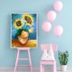 thumbnail image 5 of Cuadros Decorativos Pintura al óleo por números Florero Girasol Cuadro sin marco Craft Kit para sala de estar Wdftyju embutido en tela, 5 of 9