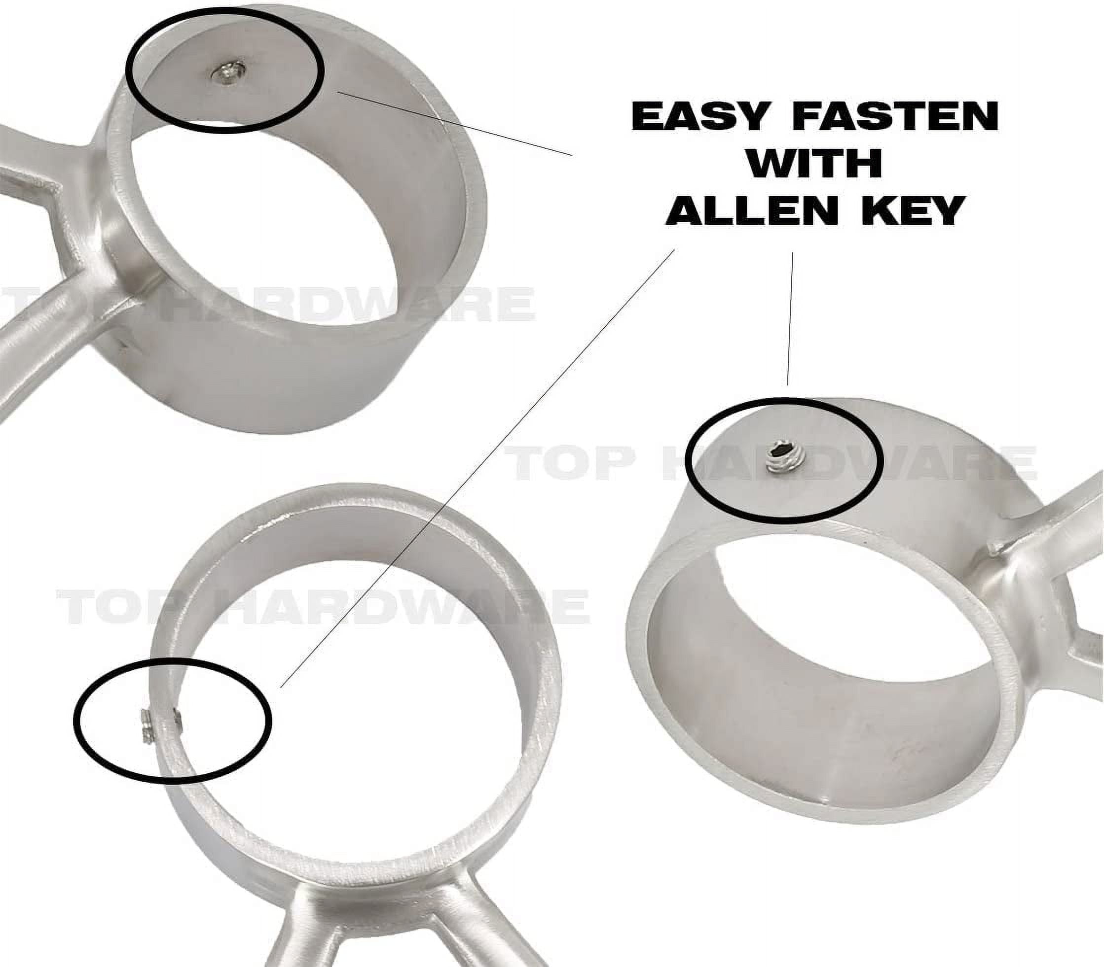 Wall Bar Mount Foot Rail Kit, Satin Golden Finish Stainless Steel Tubing w/Internal Connector, Bar Foot Rail Brackets, Domed End Cap, 5 ft = 60 in x 1