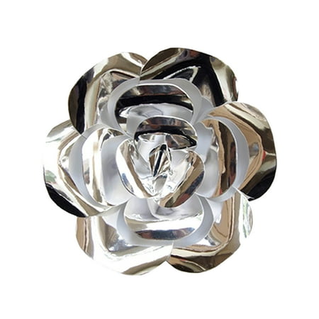 Dining Table Flower Centerpiece Mega Crafts - 12'' Handmade Paper Flower in Metallic Silver | For Home Décor, Wedding Bouquets & Receptions, Event Flower Planning, Table Centerpieces, Backdrop Wall Decoration, Garlands & Parties ()