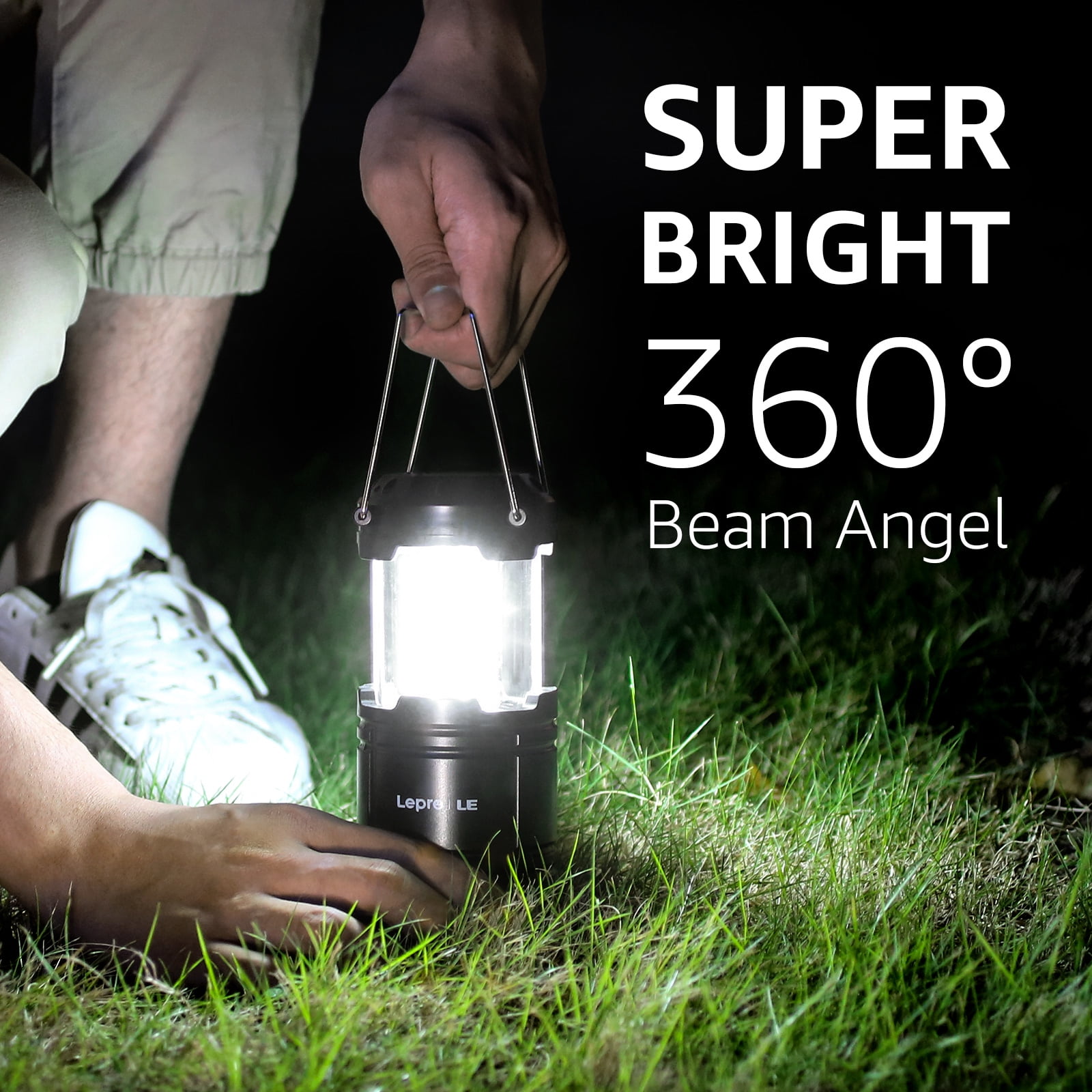  Lepro LED Camping Lantern Rechargeable or Battery Powered,  1000lm Camping Light with Detachable Flashlights Combo, 4 Modes, Portable  Outdoor Lantern for Hiking, Hurricane Emergency, Fishing : Sports & Outdoors