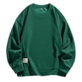 thumbnail image 2 of Bazeneo Mens Sweatshirts without Hood Autumn Crew Neck Jumpers Plain Colour Loose Fit Sweatshirt Long Sleeve Oversized Sweater Smart Casual Work Clothes for Men, 2 of 4