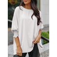 thumbnail image 4 of Top Dokotoo para mujer, talla grande, casual, cuello redondo, manga 3/4, 4 of 6
