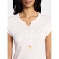 thumbnail image 4 of Women's Ice Cream Graphic Tee with Short Sleeves, Sizes XXS-XXL, 4 of 5