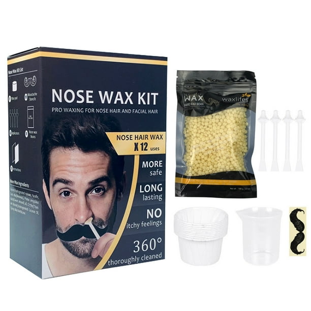 Nose Hair Removal Wax Kit Wax Beans Applicators Sticks Mustache