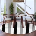 thumbnail image 4 of Black Gray Striped Large Area Rugs for Bedroom Living Room, Soft Non Slip Carpet Bedside Rug, Farmhouse Stripe Art Round Floor Cover Kitchen Accent Rug 6' for Dining Room/Office, 4 of 9