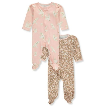 

Carter s Baby Girls 2-Pack Footed Coveralls - pink/multi 6 months (Newborn)