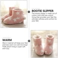 thumbnail image 3 of HOOWIFFY Fashionable Star Pattern Plush Lined Cotton Ankle Bootie Slippers for Women's Winter Warm AntiSkid Home Office Use Pink, 3 of 4