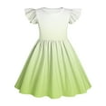 thumbnail image 6 of Generic Girl's Gradient Color Dress Ruffle Flutter Sleeve Summer Sundress Casual Pleated Knee Length Dresses for 3-14 Years, 6 of 6